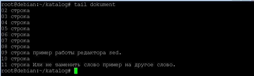 Команда tail в linux